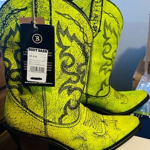 Liberty Black Neon Green Women’s western boots, size 10.